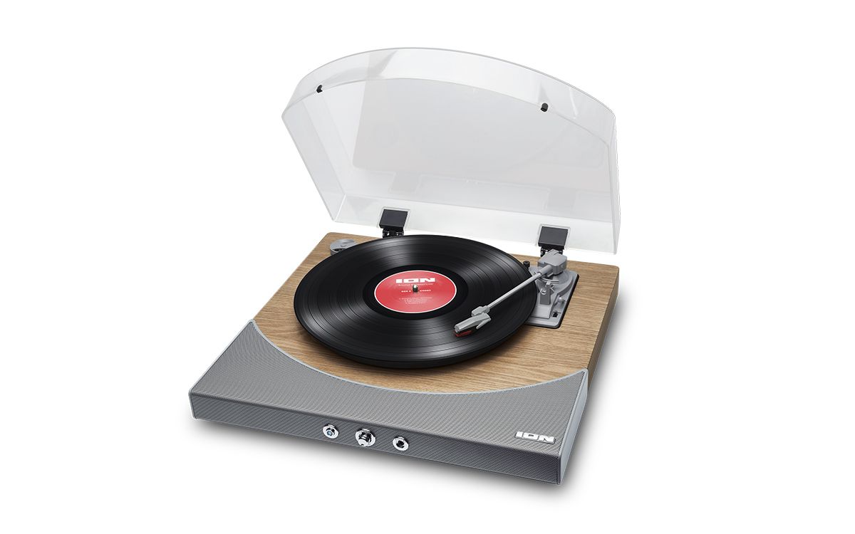 Black Wireless Turntable with Stereo Soundbar|Premier LP|ION Audio
