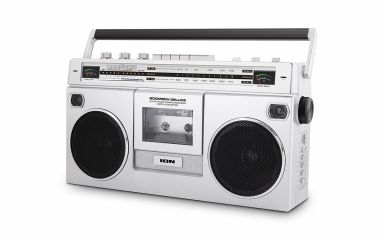 ION Audio Boombox Deluxe Stereo with Bluetooth AM/FM Radio Cassette Dual Speakers Full-Range Bass & Mic Renewed 