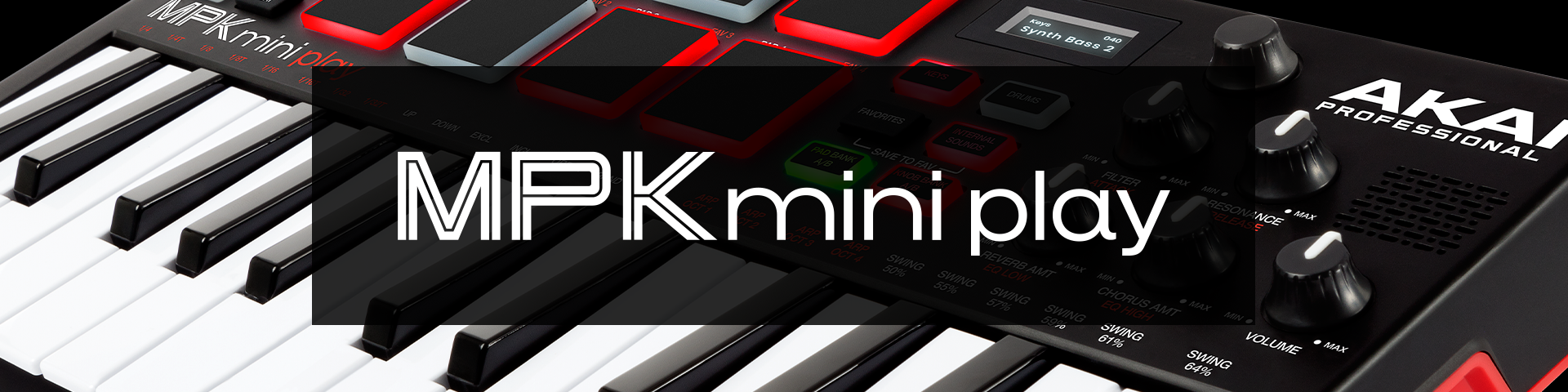 Akai Professional MPK Mini Play Compact Keyboard and Pad Controller with Integ 