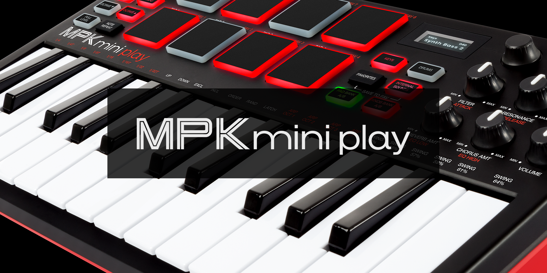AKAI PRO MPK mini - PLAY Mini Controller Keyboard with Built-in Speake