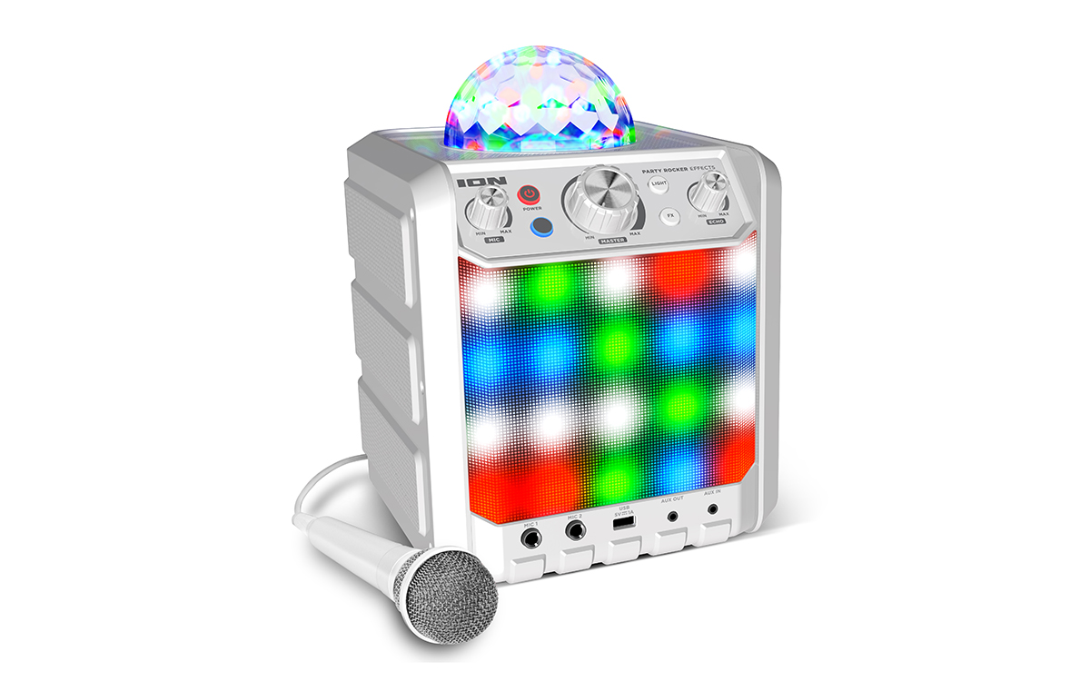 Black Bluetooth Speaker with Party Lights|Party Rocker Effects|ION 